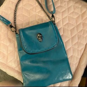 Blue skull crossbody bag